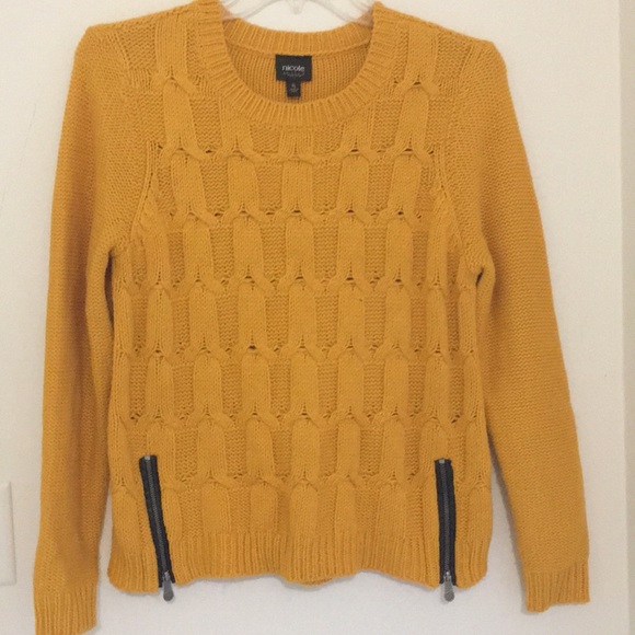 Nicole by Nicole Miller Sweaters - Women's Cable Knit Sweater with Zipper Detail